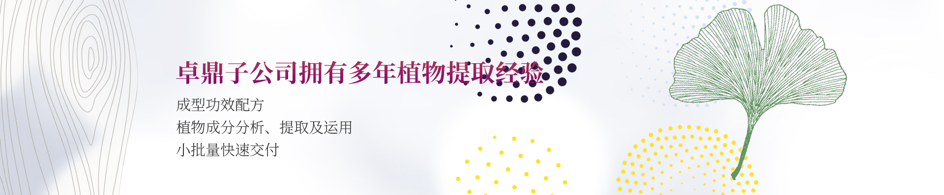 宝运莱子公司拥有多年植物提取经验